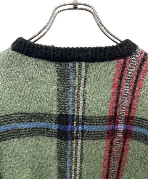 stussy（ステューシー）stussy (ステューシー) モヘア混チェックニット グリーン サイズ:ＸＬの古着・服飾アイテム