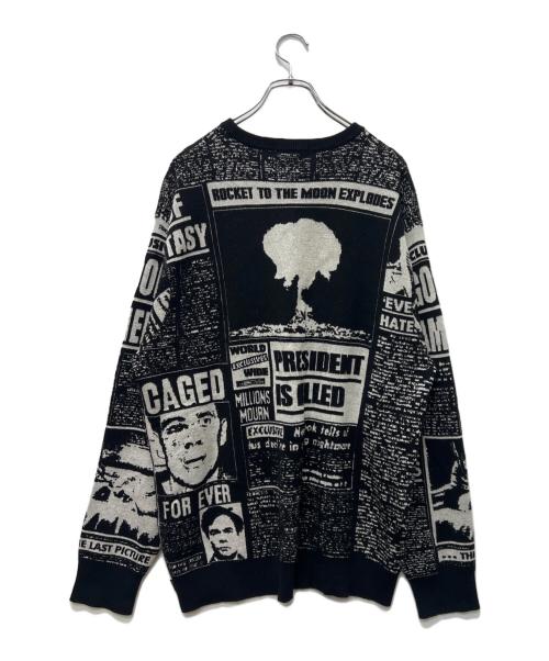 SUPREME（シュプリーム）SUPREME (シュプリーム) Newspaper print sweater ブラック サイズ:ＸＬの古着・服飾アイテム