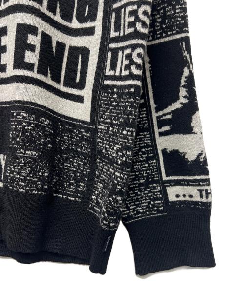 SUPREME（シュプリーム）SUPREME (シュプリーム) Newspaper print sweater ブラック サイズ:ＸＬの古着・服飾アイテム