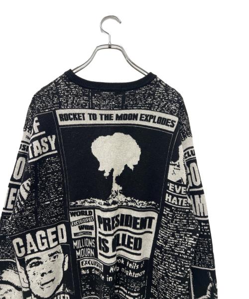 SUPREME（シュプリーム）SUPREME (シュプリーム) Newspaper print sweater ブラック サイズ:ＸＬの古着・服飾アイテム