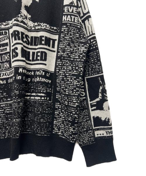 SUPREME（シュプリーム）SUPREME (シュプリーム) Newspaper print sweater ブラック サイズ:ＸＬの古着・服飾アイテム