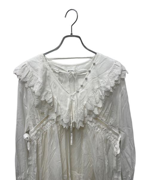 Snidel（スナイデル）Snidel (スナイデル) コットンライクラッフルカラーチュニック ホワイト サイズ:FREEの古着・服飾アイテム