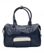 BLACK LABEL CRESTBRIDGEブラックレーベル クレストブリッジ）の古着「ボストンバッグ」｜ネイビー×ホワイト