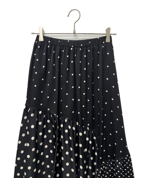 BEARDSLEY（ビアズリー）BEARDSLEY (ビアズリー) ドットパッチワークロングスカート ブラック サイズ:FREEの古着・服飾アイテム