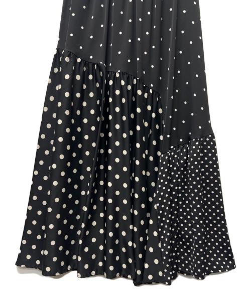 BEARDSLEY（ビアズリー）BEARDSLEY (ビアズリー) ドットパッチワークロングスカート ブラック サイズ:FREEの古着・服飾アイテム