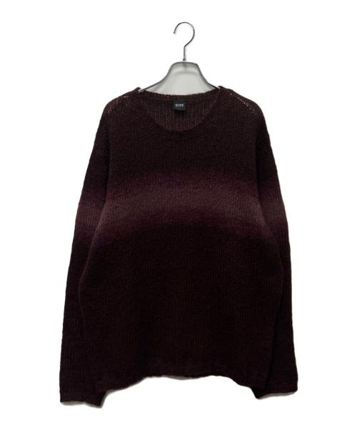 BOSS（ボス）BOSS (ボス) モヘア混ニット レッド サイズ:５０の古着・服飾アイテム