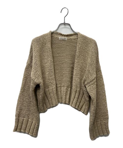 Con te（コンテ）Con te (コンテ) テープヤーン カーディガン ベージュ サイズ:FREEの古着・服飾アイテム