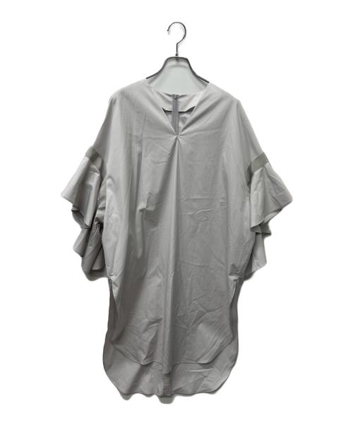 LE PHIL（ル フィル）LE PHIL (ル フィル) ラッフルスリーブ ブラウス グレー サイズ:FREEの古着・服飾アイテム