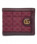 GUCCIグッチ）の古着「2つ折り財布」｜レッド×ベージュ