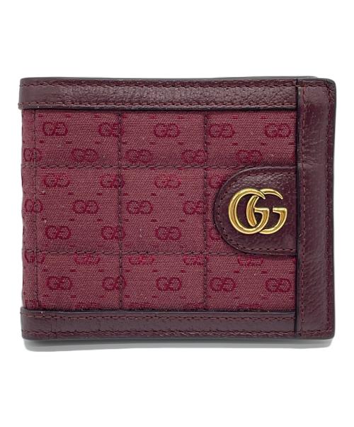GUCCI（グッチ）GUCCI (グッチ) 2つ折り財布 レッド×ベージュの古着・服飾アイテム