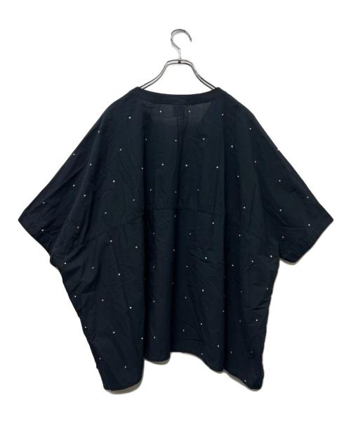 KAGURE（カグレ）KAGURE (カグレ) ドット刺しゅうワイドプルオーバー ネイビー サイズ:FREEの古着・服飾アイテム