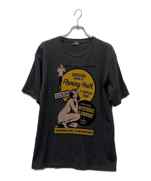 Hysteric Glamour（ヒステリックグラマー）Hysteric Glamour (ヒステリックグラマー) FLAMING YOUTH Tシャツ ブラック サイズ:Sの古着・服飾アイテム