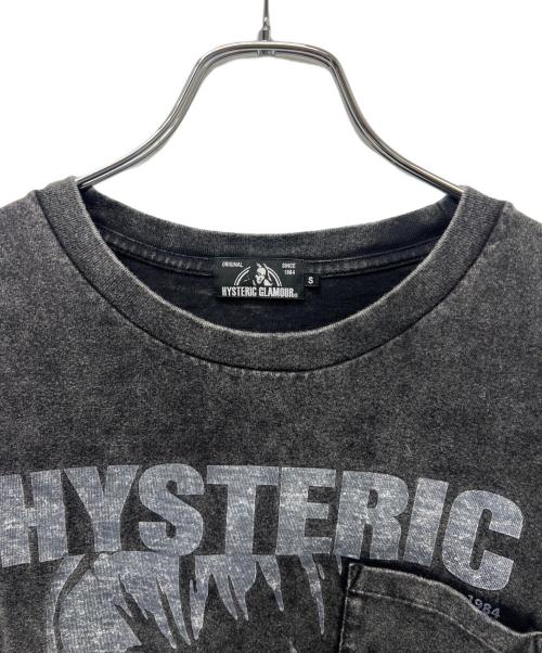 Hysteric Glamour（ヒステリックグラマー）Hysteric Glamour (ヒステリックグラマー) ロゴガールプリントTシャツ グレー サイズ:Sの古着・服飾アイテム