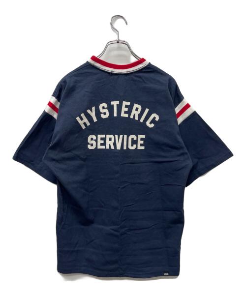 Hysteric Glamour（ヒステリックグラマー）Hysteric Glamour (ヒステリックグラマー) HYSTERIC SERVICE Tシャツ ネイビー×レッド サイズ:Ｌの古着・服飾アイテム