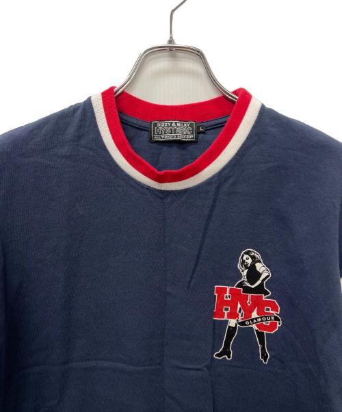 Hysteric Glamour（ヒステリックグラマー）Hysteric Glamour (ヒステリックグラマー) HYSTERIC SERVICE Tシャツ ネイビー×レッド サイズ:Ｌの古着・服飾アイテム