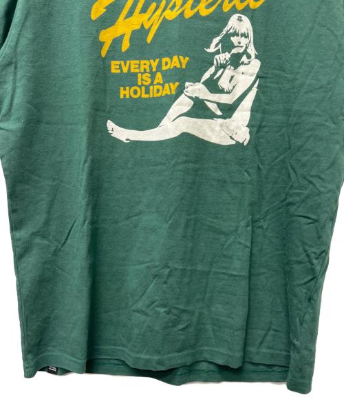 Hysteric Glamour（ヒステリックグラマー）Hysteric Glamour (ヒステリックグラマー) EVERY DAY HOLIDAY Tシャツ グリーン サイズ:Ｌの古着・服飾アイテム