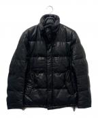 BURBERRY BLACK LABELバーバリーブラックレーベル）の古着「レザーダウンジャケット」｜ブラック