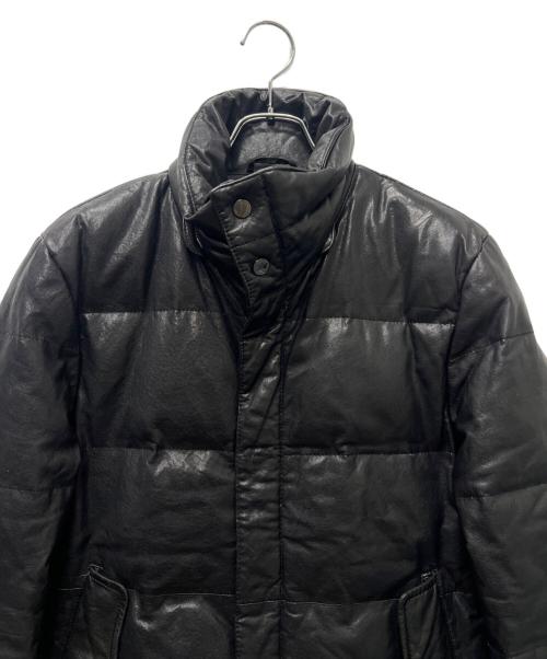 BURBERRY BLACK LABEL（バーバリーブラックレーベル）BURBERRY BLACK LABEL (バーバリーブラックレーベル) レザーダウンジャケット ブラック サイズ:Mの古着・服飾アイテム