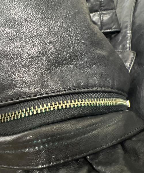 BURBERRY BLACK LABEL（バーバリーブラックレーベル）BURBERRY BLACK LABEL (バーバリーブラックレーベル) レザーダウンジャケット ブラック サイズ:Mの古着・服飾アイテム