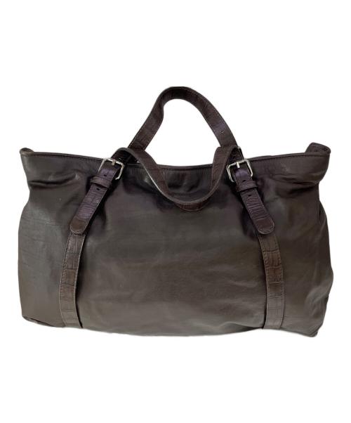 GIORGIO ARMANI（ジョルジオアルマーニ）GIORGIO ARMANI (ジョルジオアルマーニ) ラムレザーバッグ ブラウンの古着・服飾アイテム