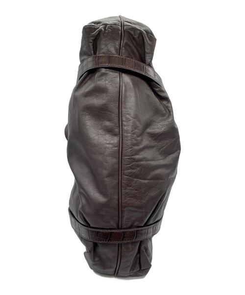 GIORGIO ARMANI（ジョルジオアルマーニ）GIORGIO ARMANI (ジョルジオアルマーニ) ラムレザーバッグ ブラウンの古着・服飾アイテム