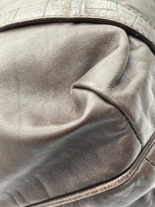 GIORGIO ARMANI（ジョルジオアルマーニ）GIORGIO ARMANI (ジョルジオアルマーニ) ラムレザーバッグ ブラウンの古着・服飾アイテム