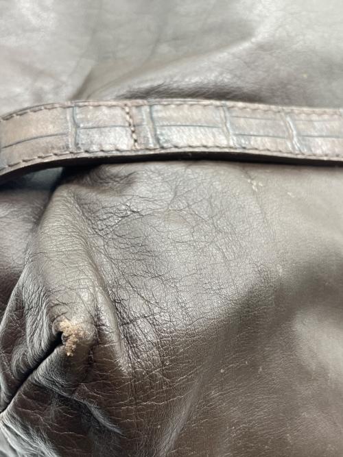 GIORGIO ARMANI（ジョルジオアルマーニ）GIORGIO ARMANI (ジョルジオアルマーニ) ラムレザーバッグ ブラウンの古着・服飾アイテム