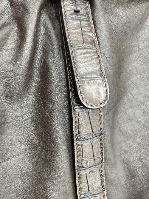 GIORGIO ARMANI（ジョルジオアルマーニ）GIORGIO ARMANI (ジョルジオアルマーニ) ラムレザーバッグ ブラウンの古着・服飾アイテム