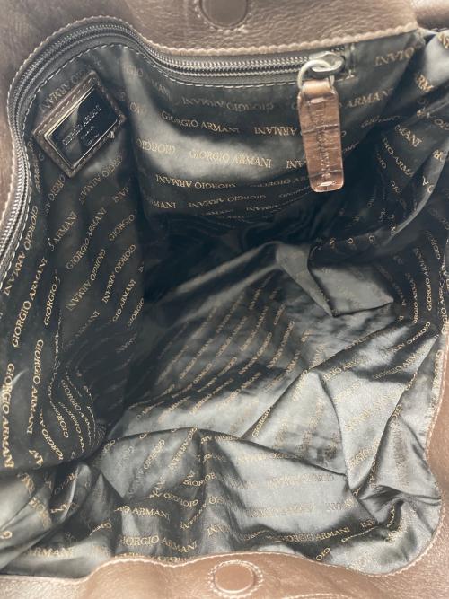 GIORGIO ARMANI（ジョルジオアルマーニ）GIORGIO ARMANI (ジョルジオアルマーニ) ラムレザーバッグ ブラウンの古着・服飾アイテム