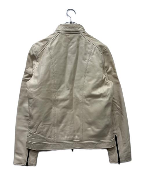 Liugoo Leathers（リューグーレザーズ）Liugoo Leathers (リューグーレザーズ) シングルライダースジャケット ベージュ サイズ:Ｌの古着・服飾アイテム