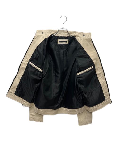 Liugoo Leathers（リューグーレザーズ）Liugoo Leathers (リューグーレザーズ) シングルライダースジャケット ベージュ サイズ:Ｌの古着・服飾アイテム