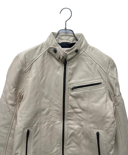 Liugoo Leathers（リューグーレザーズ）Liugoo Leathers (リューグーレザーズ) シングルライダースジャケット ベージュ サイズ:Ｌの古着・服飾アイテム