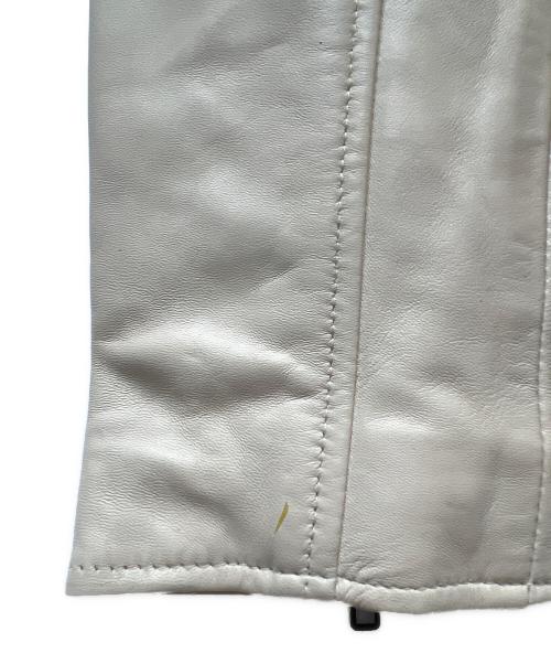 Liugoo Leathers（リューグーレザーズ）Liugoo Leathers (リューグーレザーズ) シングルライダースジャケット ベージュ サイズ:Ｌの古着・服飾アイテム