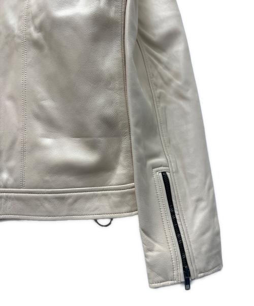 Liugoo Leathers（リューグーレザーズ）Liugoo Leathers (リューグーレザーズ) シングルライダースジャケット ベージュ サイズ:Ｌの古着・服飾アイテム