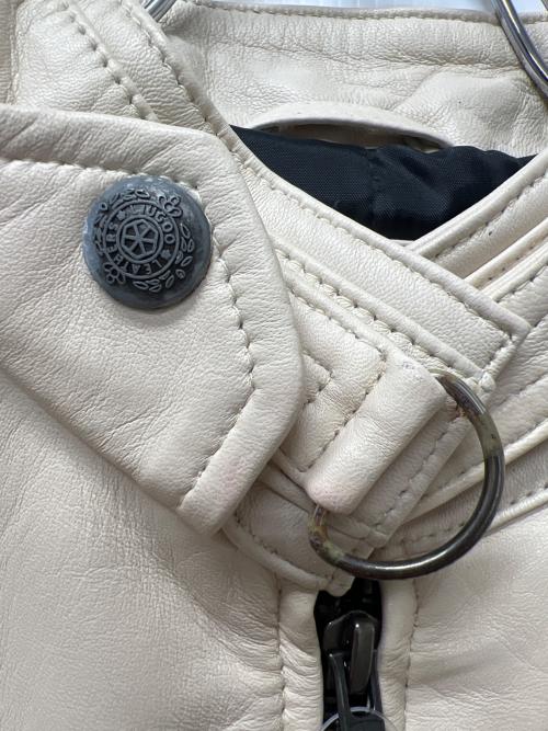 Liugoo Leathers（リューグーレザーズ）Liugoo Leathers (リューグーレザーズ) シングルライダースジャケット ベージュ サイズ:Ｌの古着・服飾アイテム