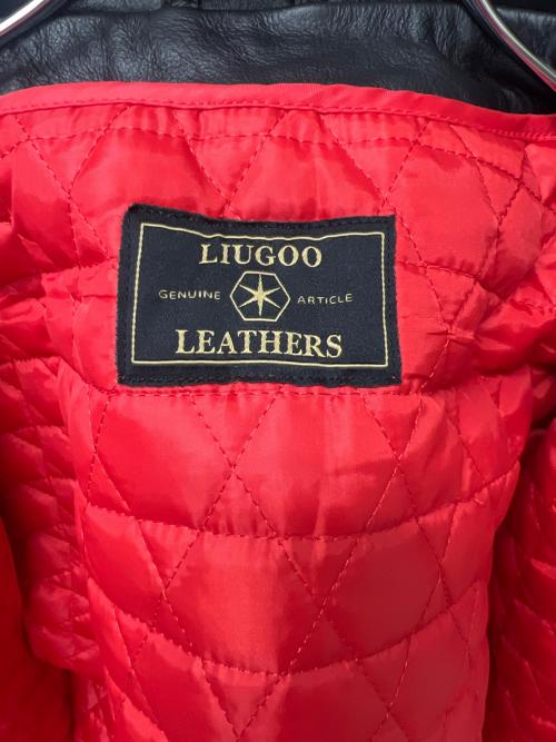 Liugoo Leathers（リューグーレザーズ）Liugoo Leathers (リューグーレザーズ) レザーライダースジャケット ブラック サイズ:５２の古着・服飾アイテム