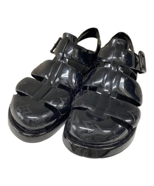 LOUIS VUITTON（ルイ ヴィトン）LOUIS VUITTON (ルイ ヴィトン) ウェッジソールサンダル ブラック サイズ:SIZE 8 1/2の古着・服飾アイテム