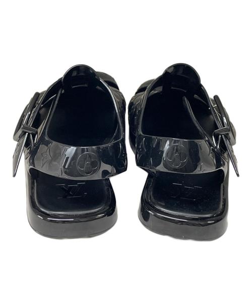 LOUIS VUITTON（ルイ ヴィトン）LOUIS VUITTON (ルイ ヴィトン) ウェッジソールサンダル ブラック サイズ:SIZE 8 1/2の古着・服飾アイテム