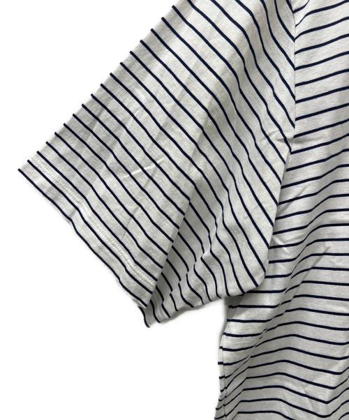 PRADA（プラダ）PRADA (プラダ) ボーダーTシャツ ホワイト×ネイビー サイズ:Ｌの古着・服飾アイテム