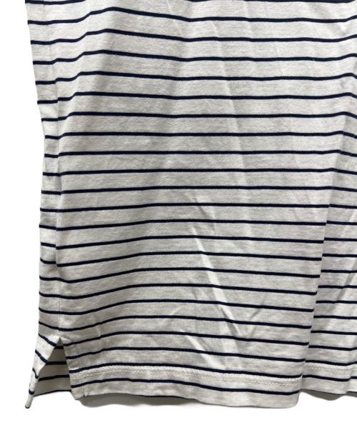 PRADA（プラダ）PRADA (プラダ) ボーダーTシャツ ホワイト×ネイビー サイズ:Ｌの古着・服飾アイテム