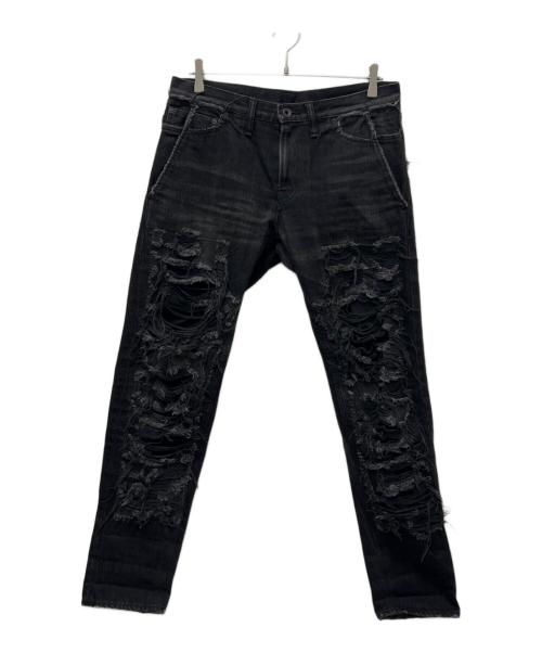 amok（アモク）amok (アモク) ダメージデニムパンツ ブラック サイズ:Mの古着・服飾アイテム