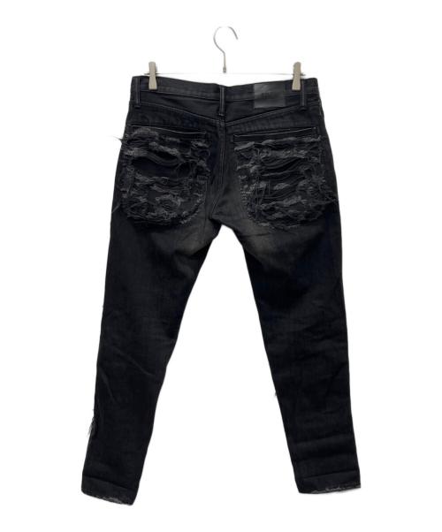amok（アモク）amok (アモク) ダメージデニムパンツ ブラック サイズ:Mの古着・服飾アイテム