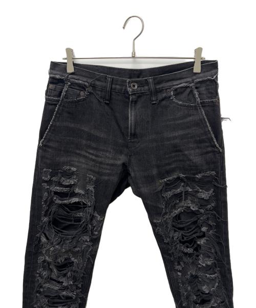 amok（アモク）amok (アモク) ダメージデニムパンツ ブラック サイズ:Mの古着・服飾アイテム