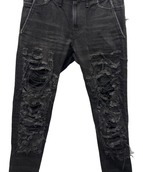 amok（アモク）amok (アモク) ダメージデニムパンツ ブラック サイズ:Mの古着・服飾アイテム