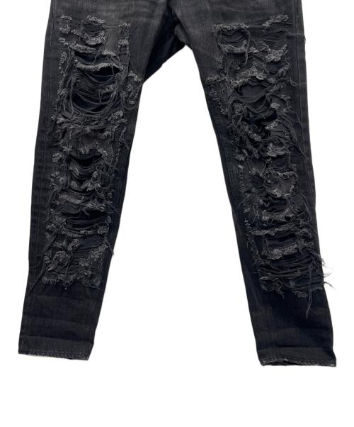 amok（アモク）amok (アモク) ダメージデニムパンツ ブラック サイズ:Mの古着・服飾アイテム