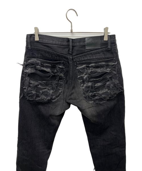 amok（アモク）amok (アモク) ダメージデニムパンツ ブラック サイズ:Mの古着・服飾アイテム