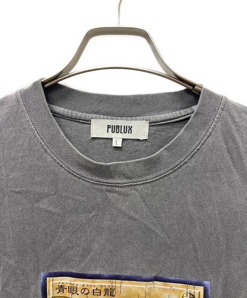PUBLUX（パブリュクス）PUBLUX (パブリュクス) 青眼の白龍Tシャツ グレー サイズ:Ｌの古着・服飾アイテム