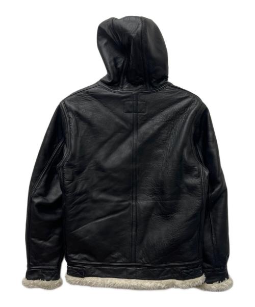 AVIREX（アヴィレックス）AVIREX (アヴィレックス) フリースボンディングレザーパーカー ブラック サイズ:Ｌの古着・服飾アイテム
