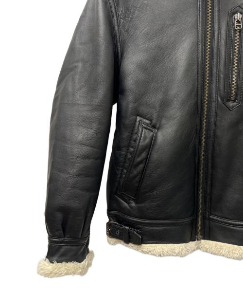 AVIREX（アヴィレックス）AVIREX (アヴィレックス) フリースボンディングレザーパーカー ブラック サイズ:Ｌの古着・服飾アイテム