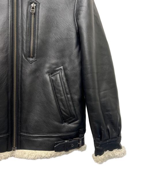 AVIREX（アヴィレックス）AVIREX (アヴィレックス) フリースボンディングレザーパーカー ブラック サイズ:Ｌの古着・服飾アイテム